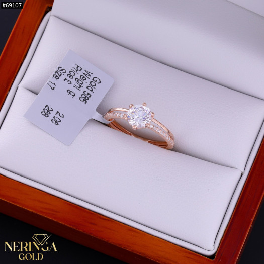 Rose gold women's ring #69107