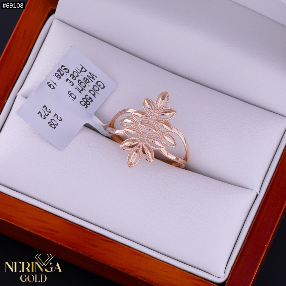 Rose gold women's ring #69108