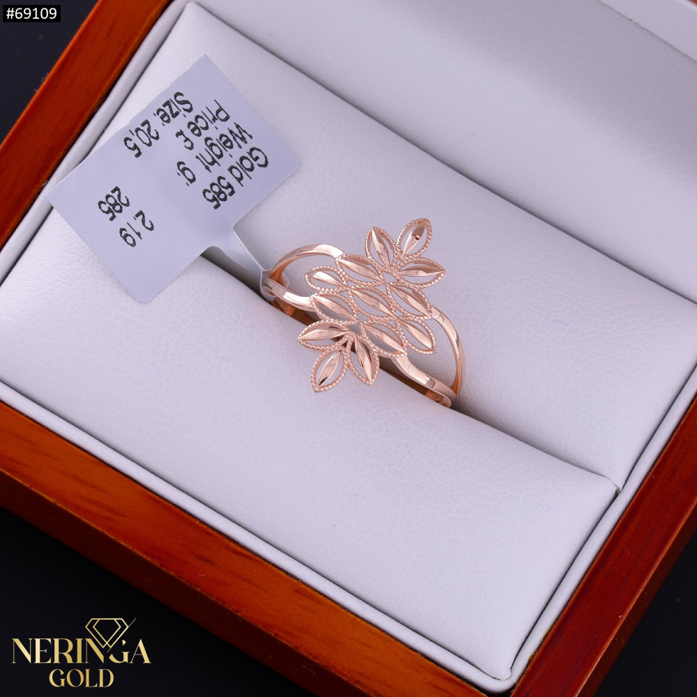Rose gold women's ring #69109