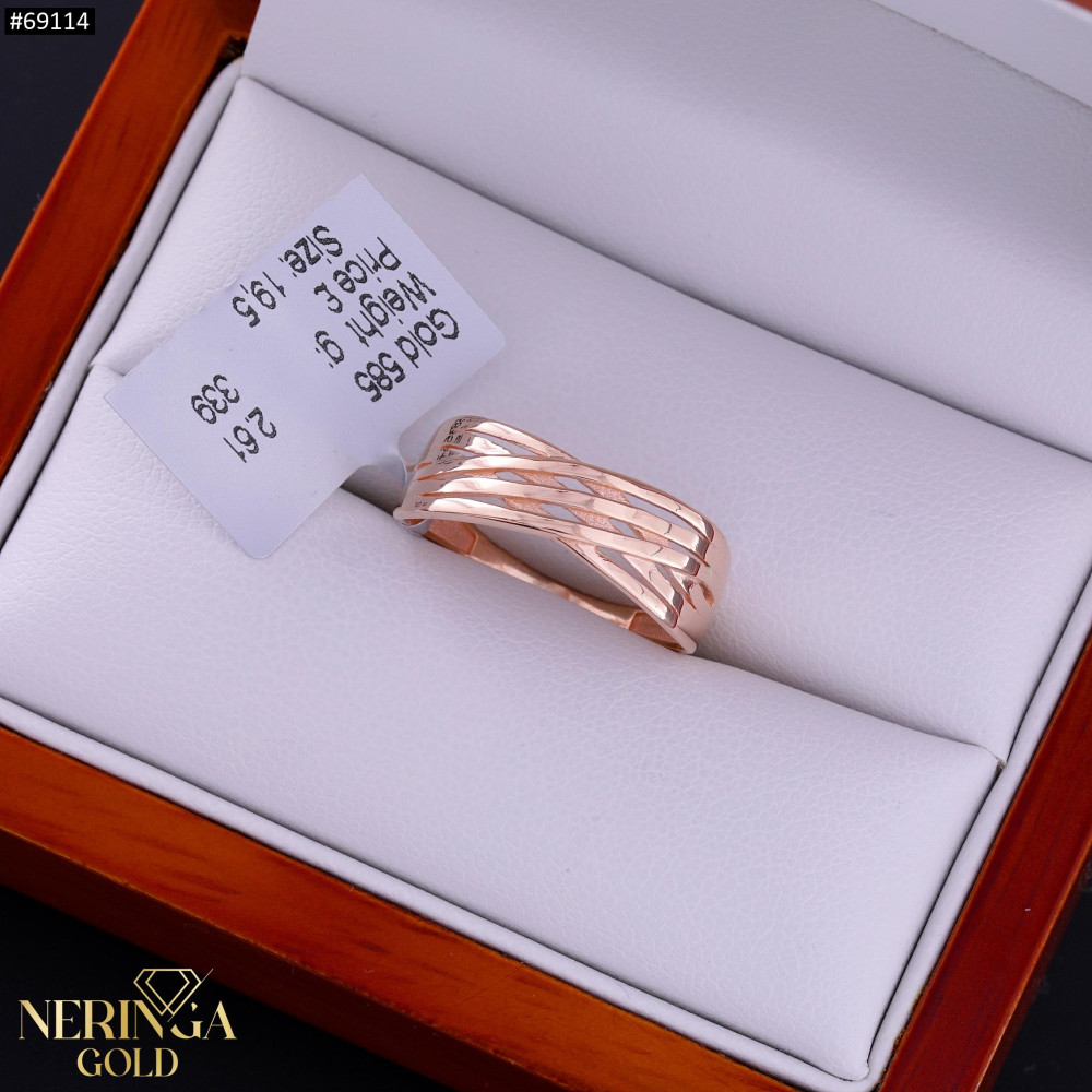 Rose gold women's ring #69114