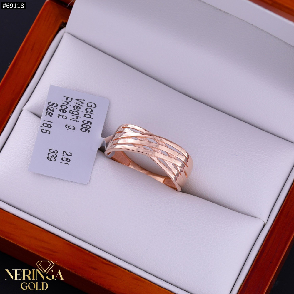 Rose gold women's ring #69118