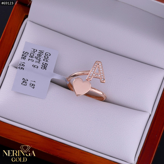 Rose gold women's ring #69123