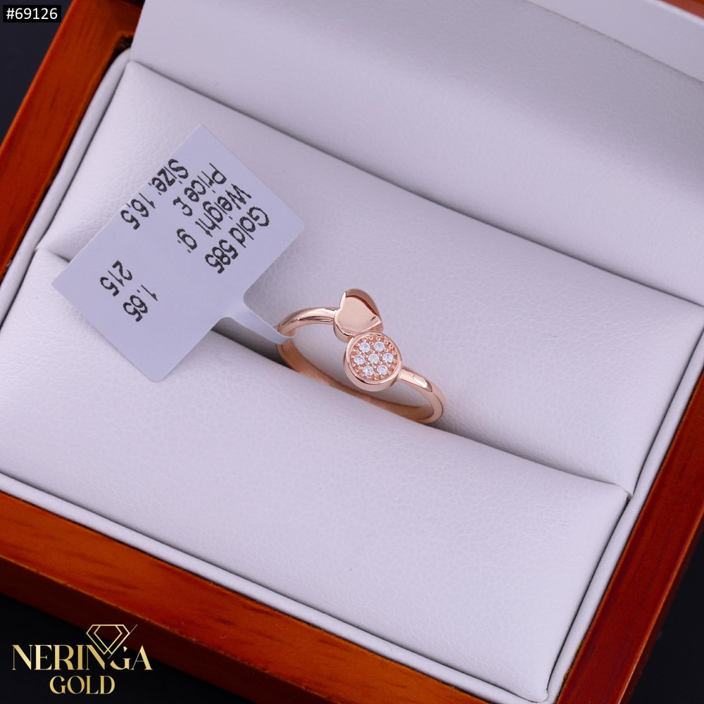 Rose gold women's ring #69126