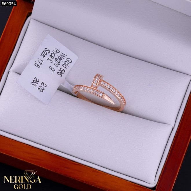 Rose gold women's ring #69054