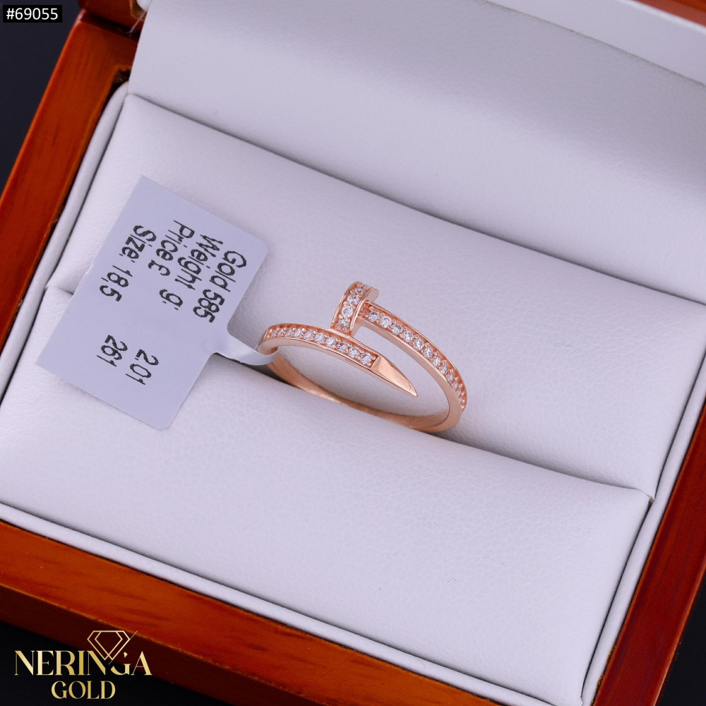 Rose gold women's ring #69055