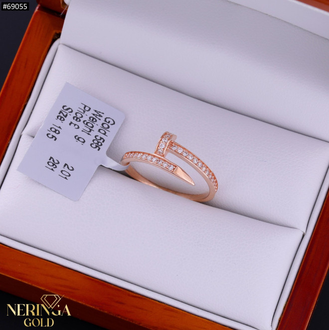 Rose gold women's ring #69055