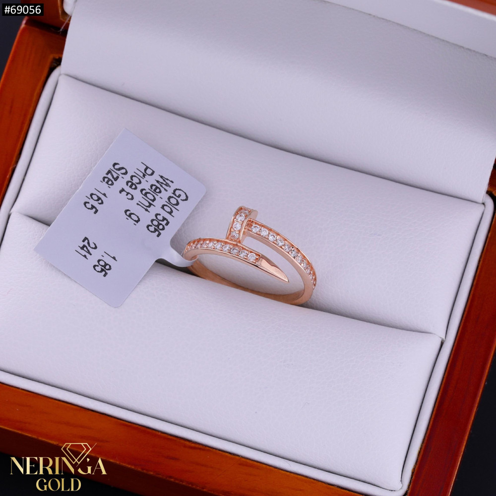 Rose gold women's ring #69056