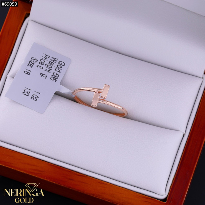 Rose gold women's ring #69059
