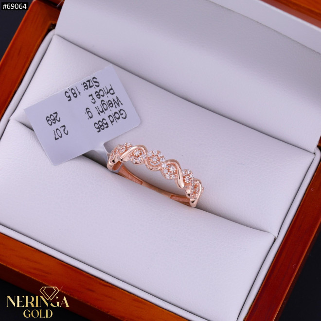 Rose gold women's ring #69064