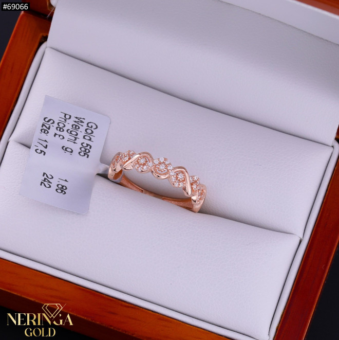 Rose gold women's ring #69066