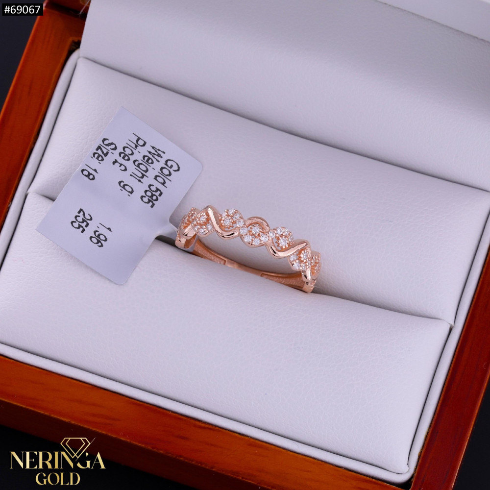 Rose gold women's ring #69067
