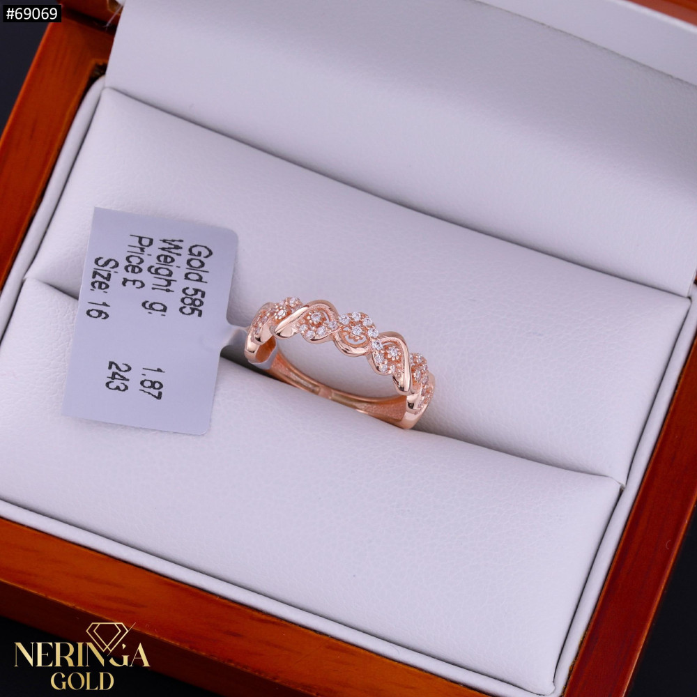 Rose gold women's ring #69069