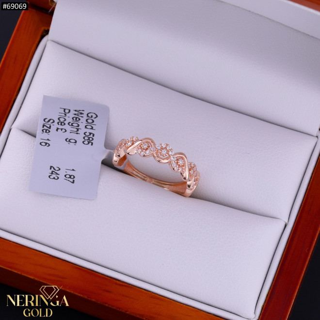 Rose gold women's ring #69069