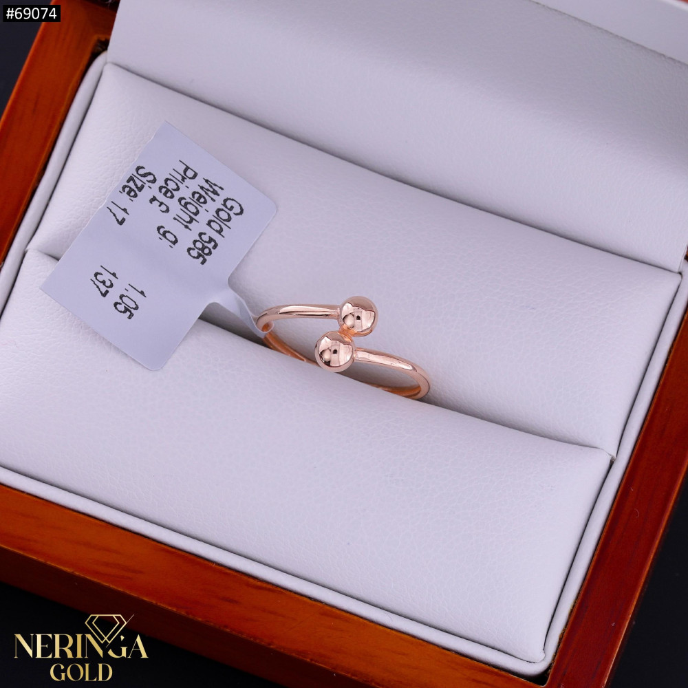 Rose gold women's ring #69074