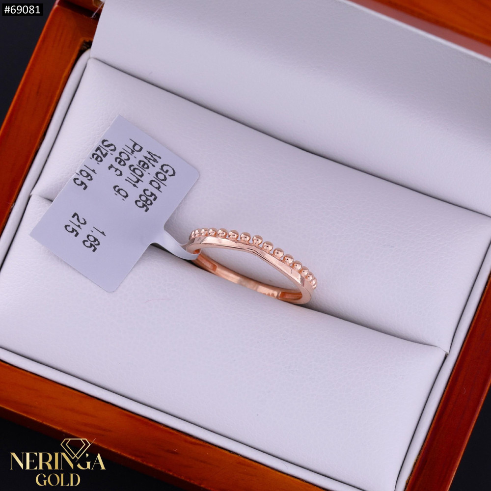 Rose gold women's ring #69081