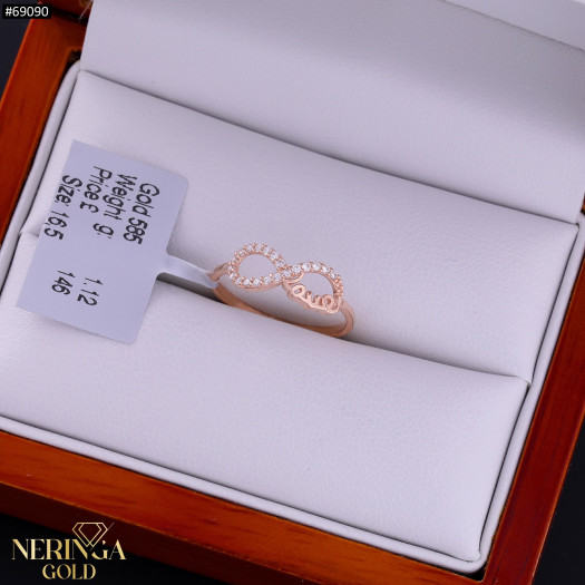 Rose gold women's ring #69090