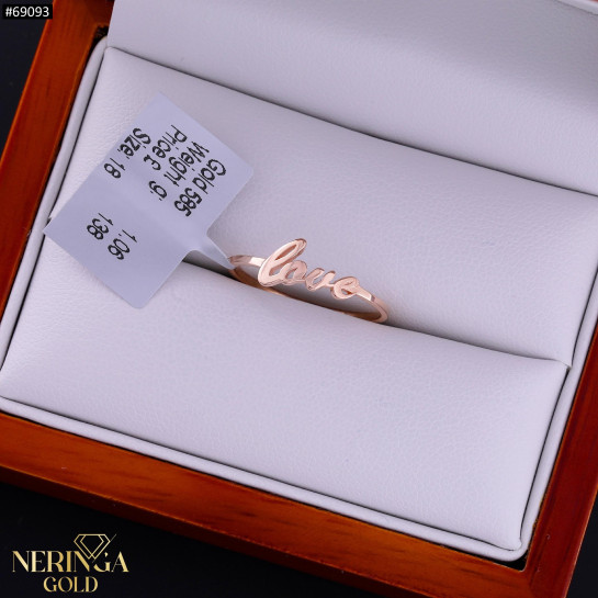 Rose gold women's ring #69093