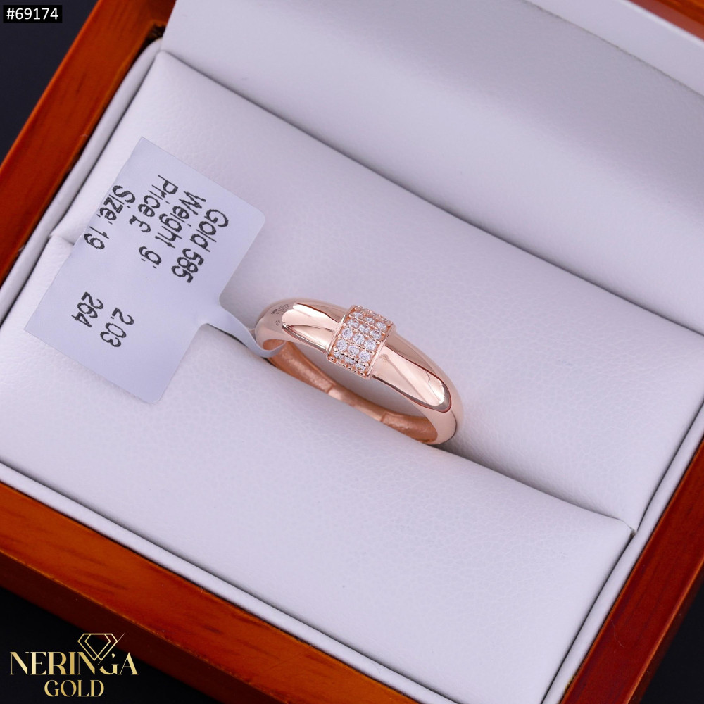 Rose gold women's ring #69174