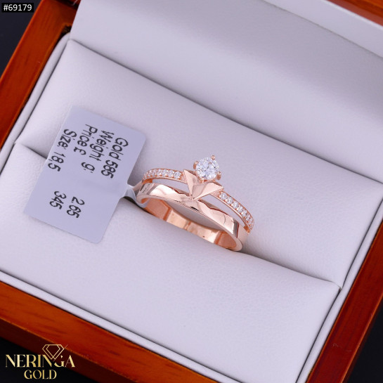 Rose gold women's ring #69179