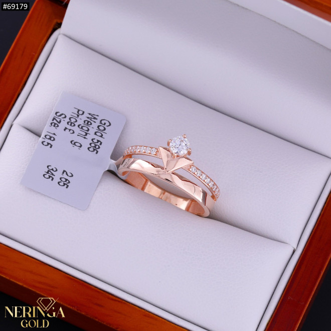 Rose gold women's ring #69179