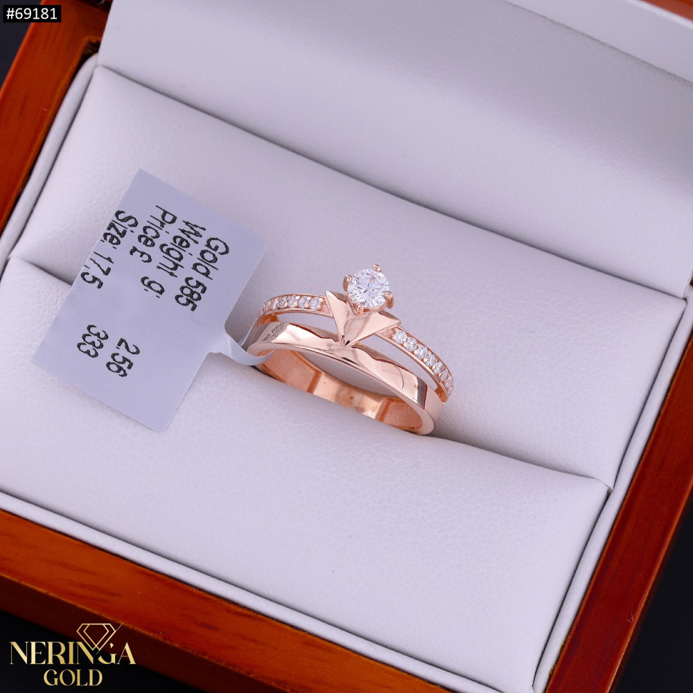 Rose gold women's ring #69181