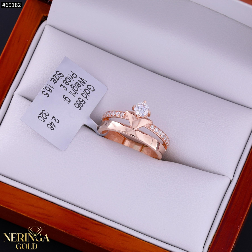 Rose gold women's ring #69182