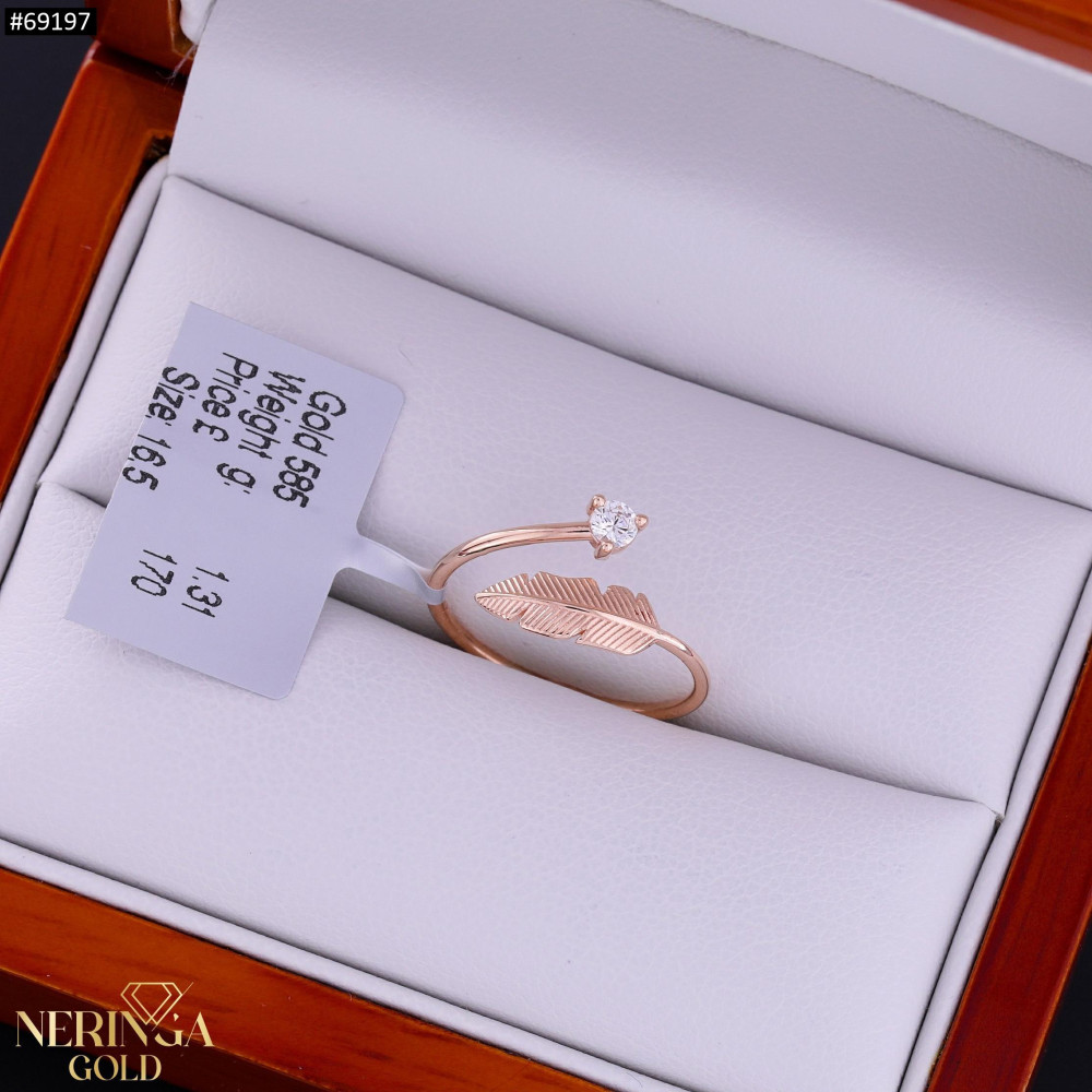 Rose gold women's ring #69197
