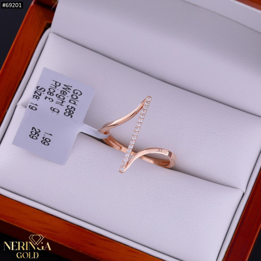 Rose gold women's ring #69201