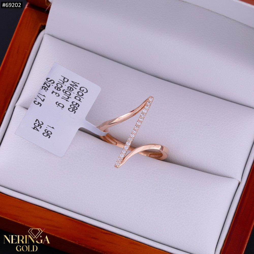 Rose gold women's ring #69202