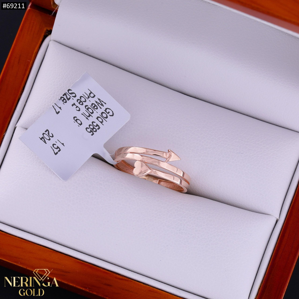 Rose gold women's ring #69211