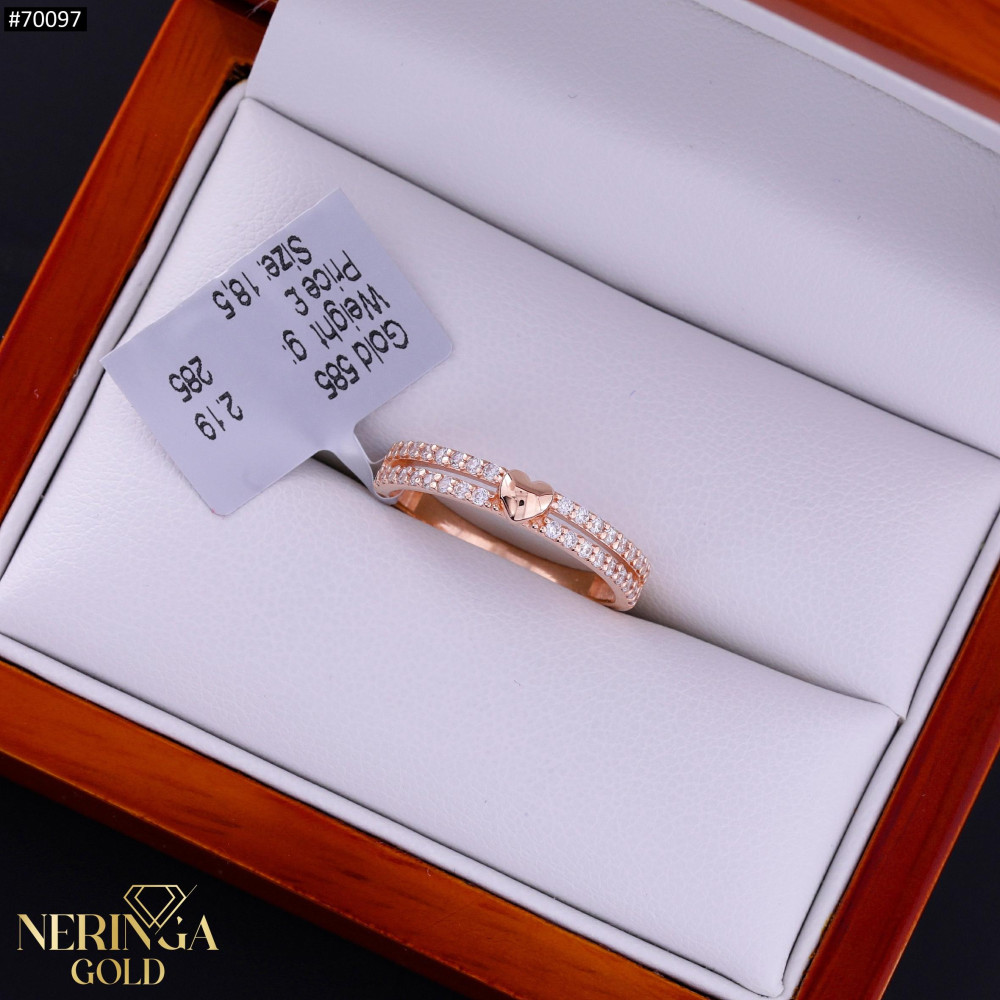 Rose gold women's ring #70097
