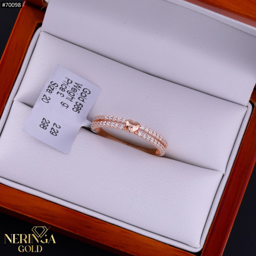 Rose gold women's ring #70098