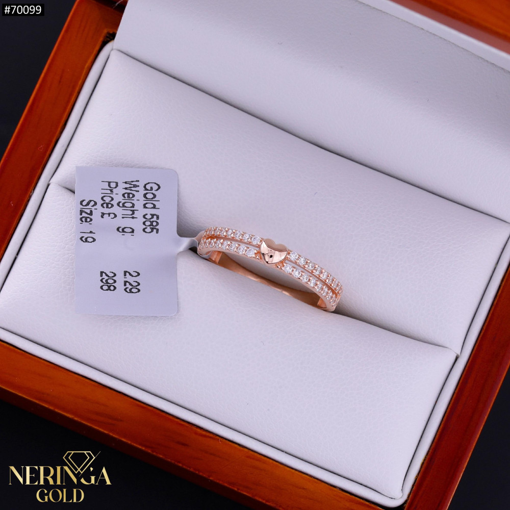 Rose gold women's ring #70099