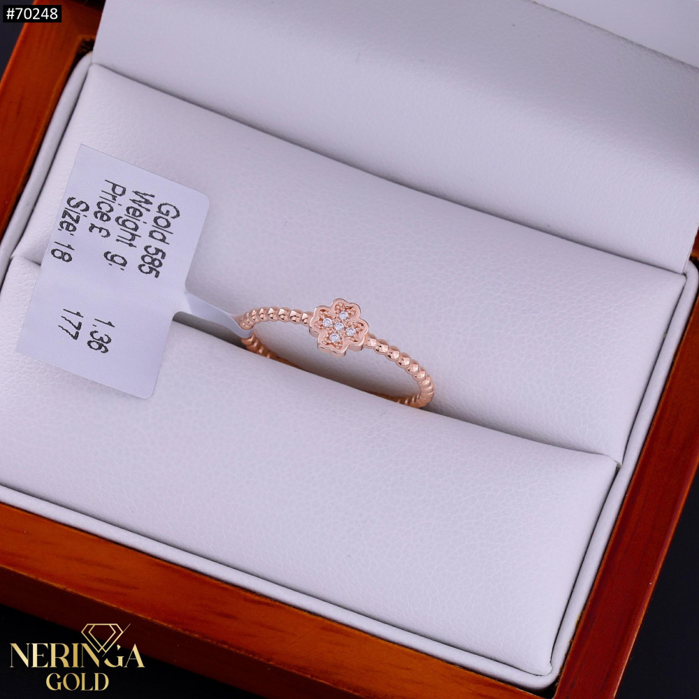 Rose gold women's ring #70248