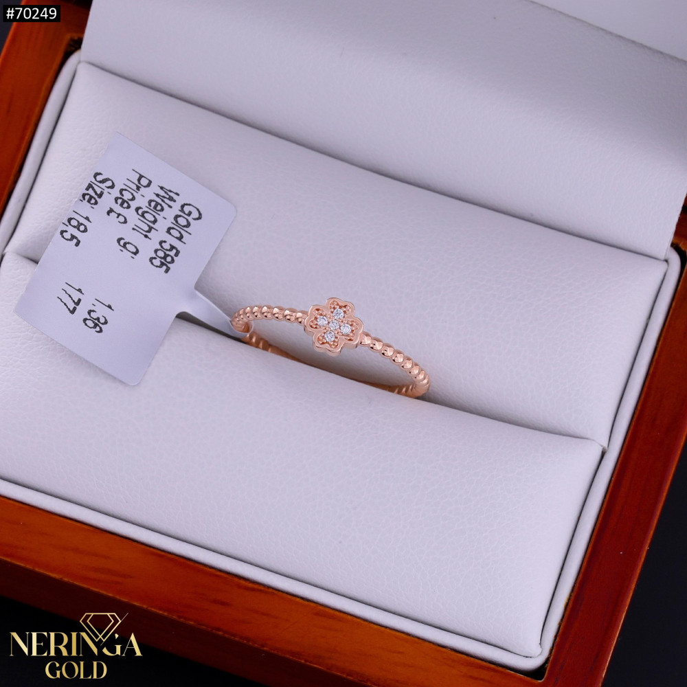 Rose gold women's ring #70249
