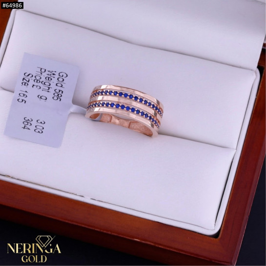 Rose gold women's ring #64986