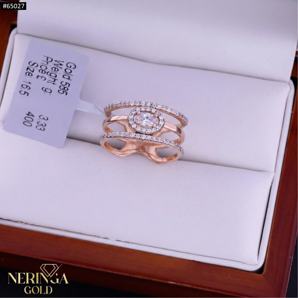 Rose gold women's ring #65027