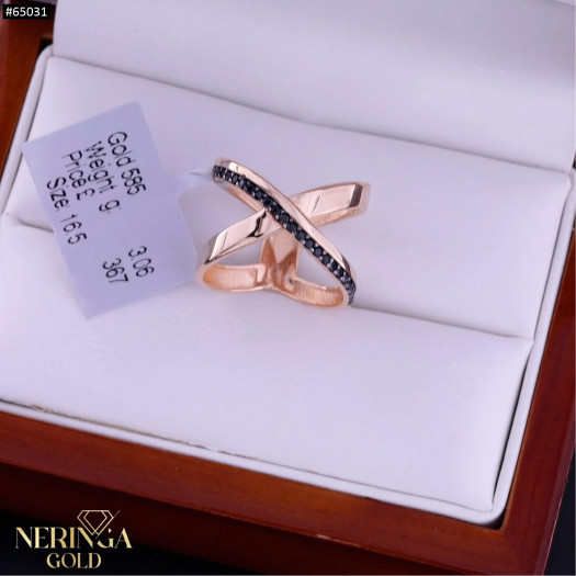 Rose gold women's ring #65031