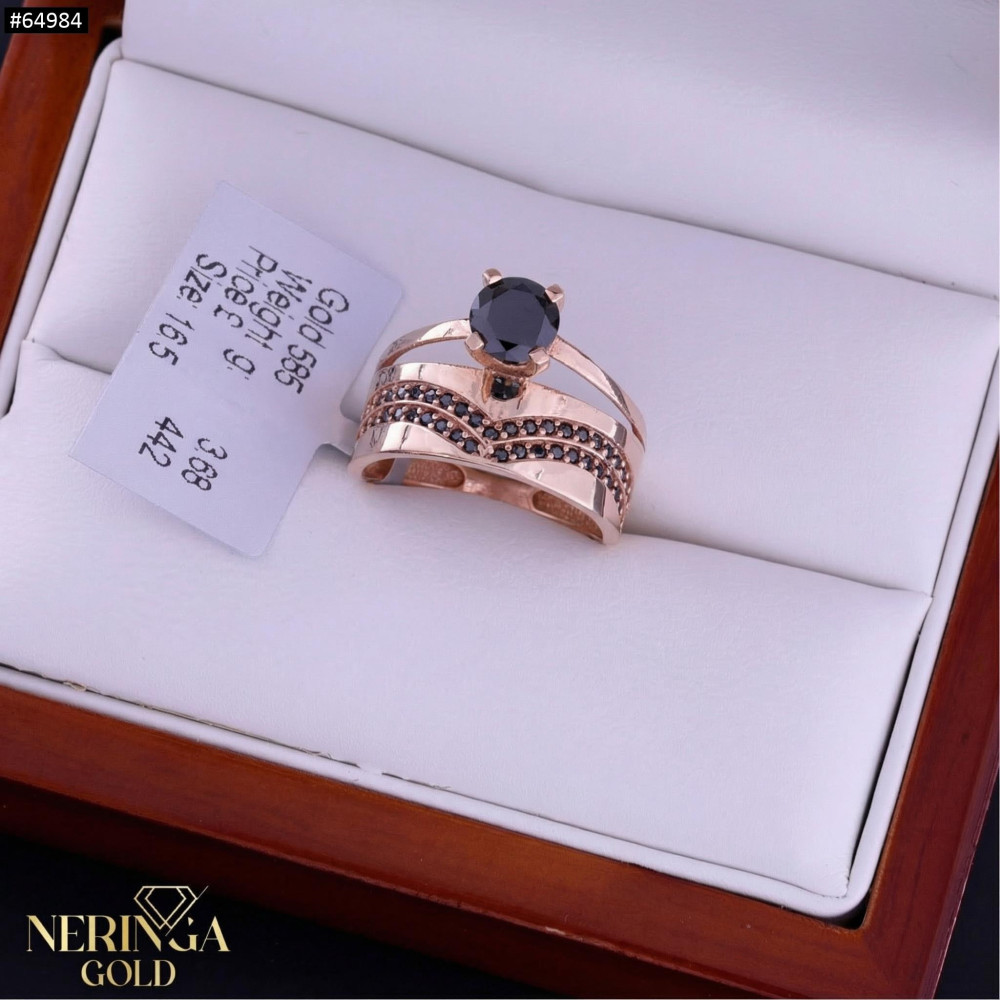 Rose gold women's ring #64984