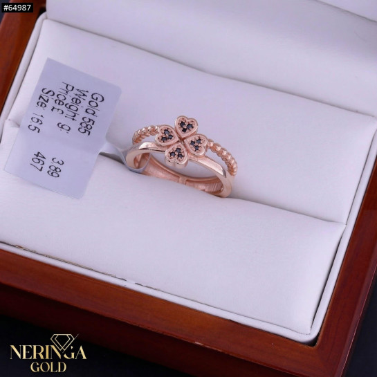 Rose gold women's ring #64987
