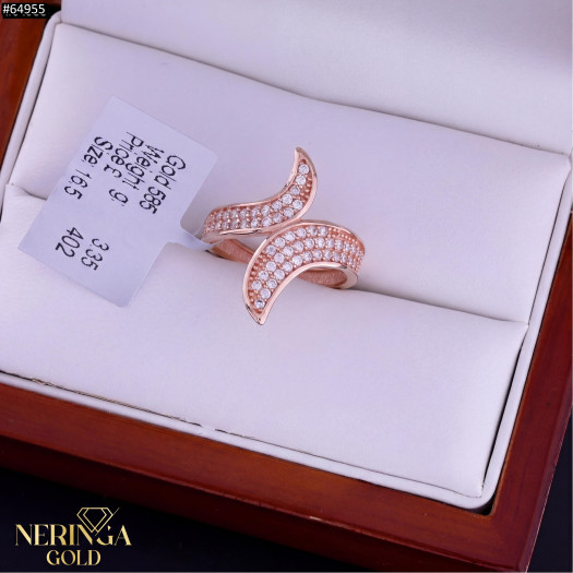 Rose gold women's ring #64955