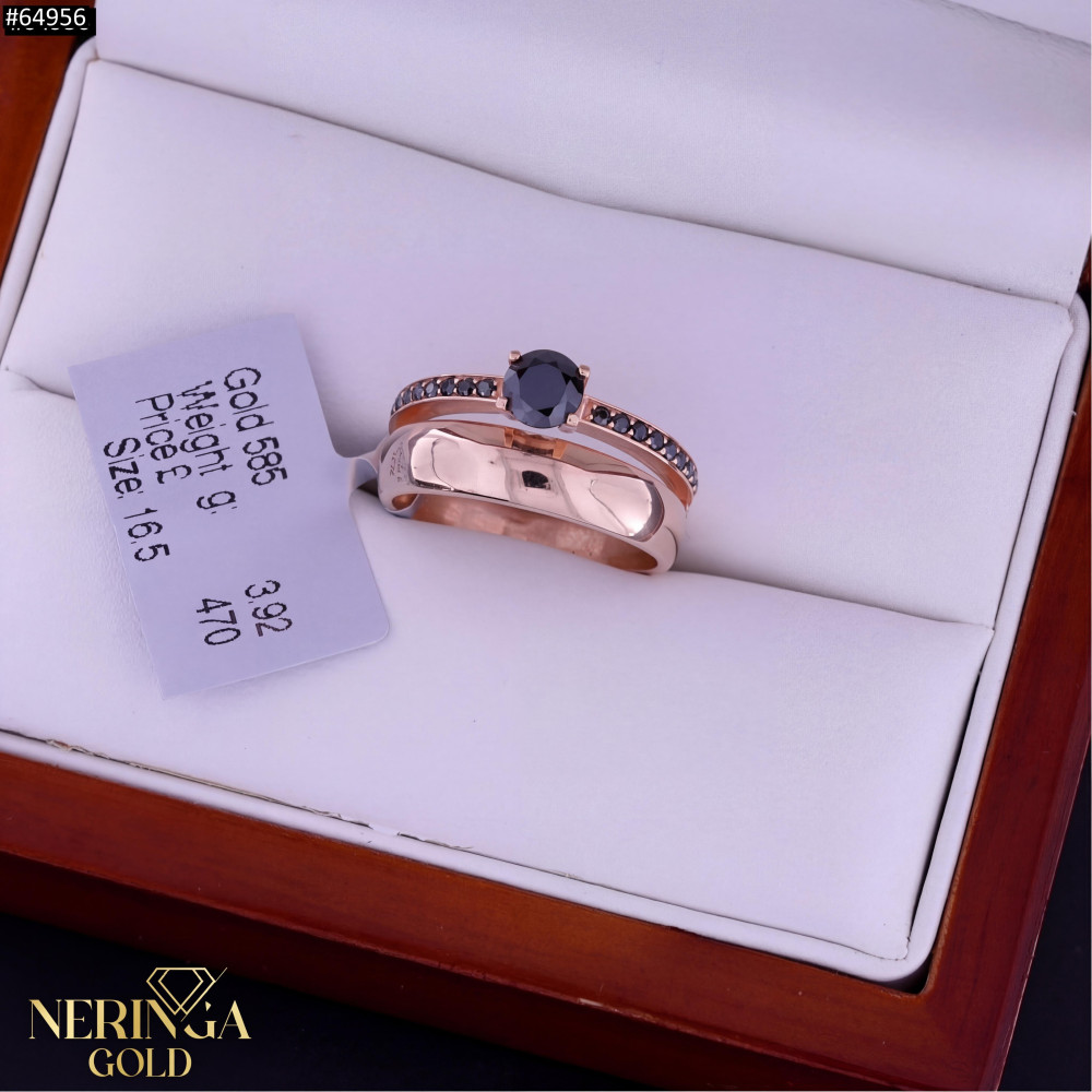 Rose gold women's ring #64956