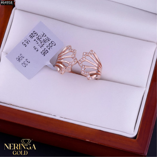 Rose gold women's ring #64958