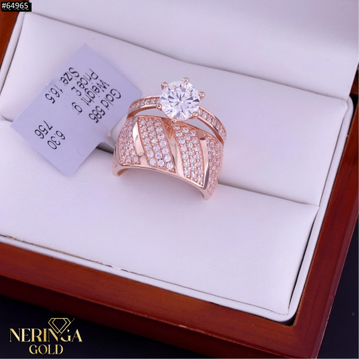 Rose gold women's ring #64965