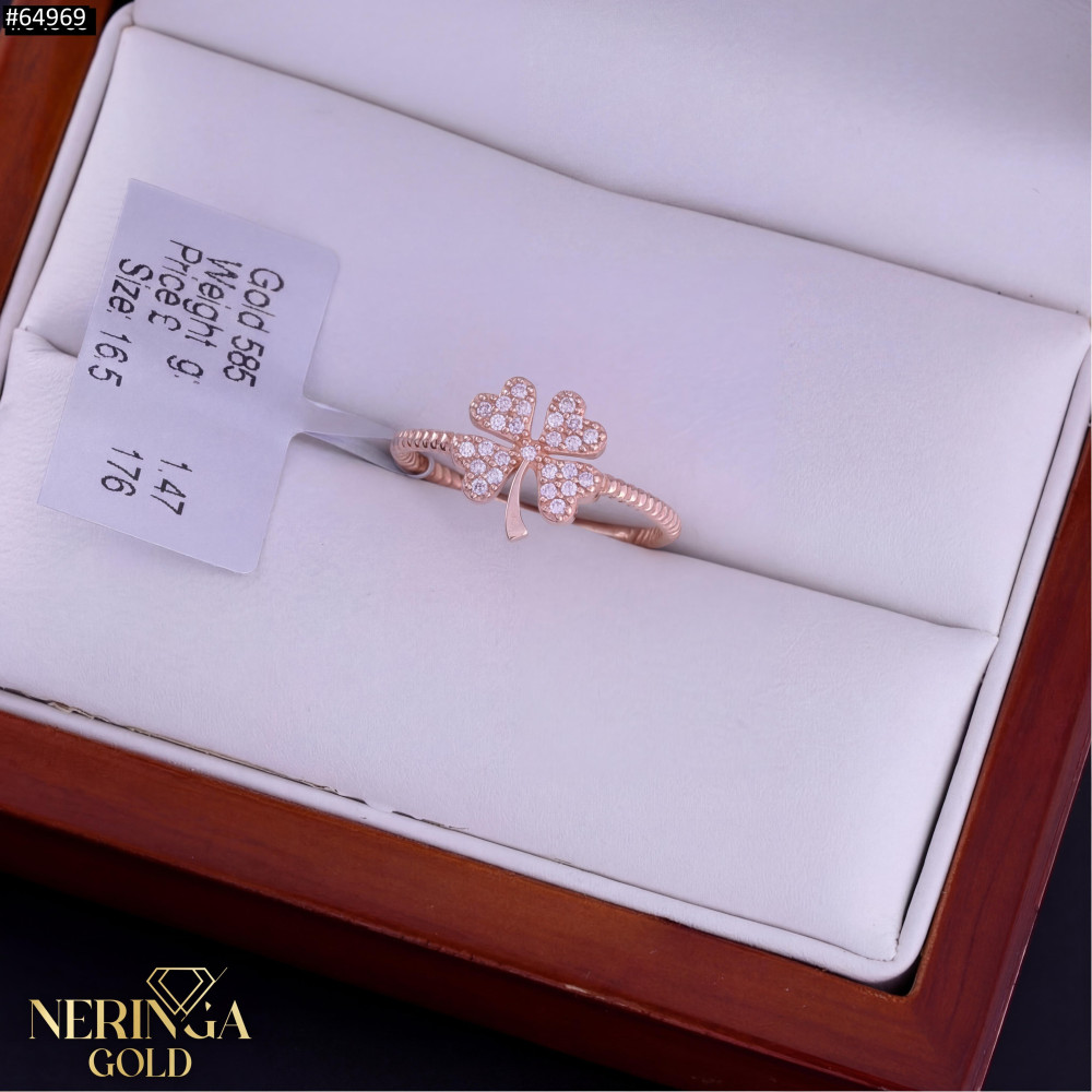 Rose gold women's ring #64969