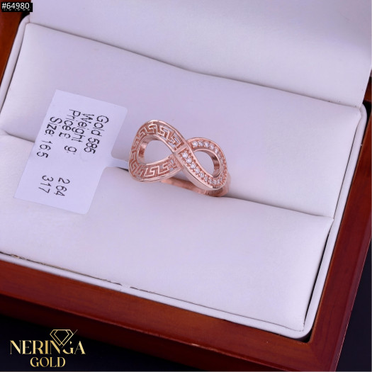 Rose gold women's ring #64980