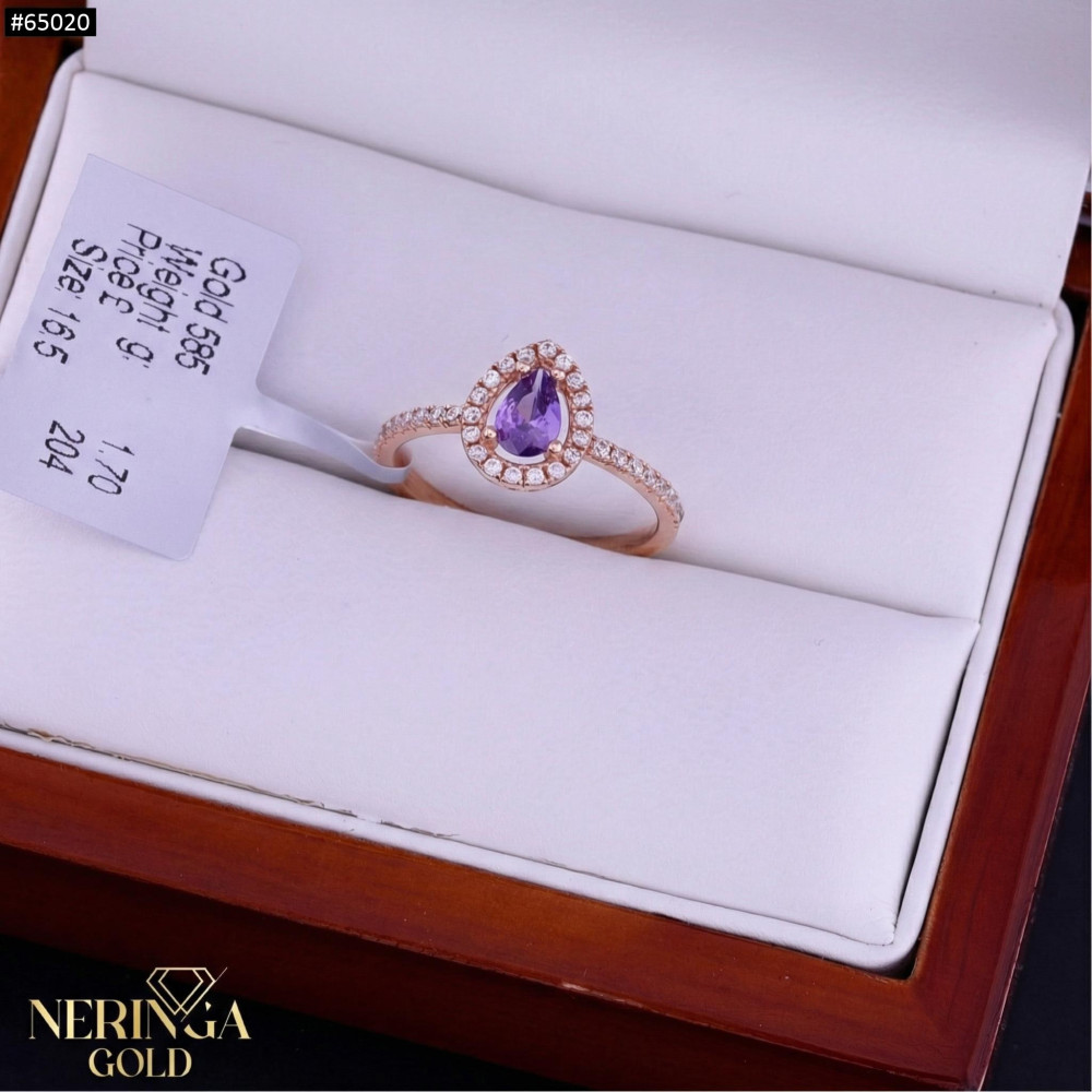 Rose gold women's ring #65020