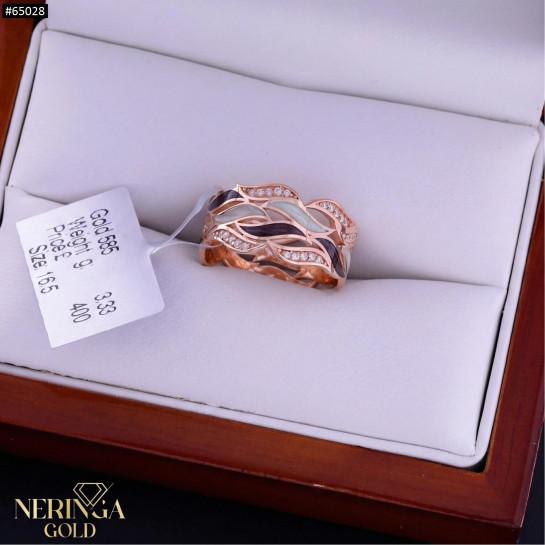 Rose gold women's ring #65028