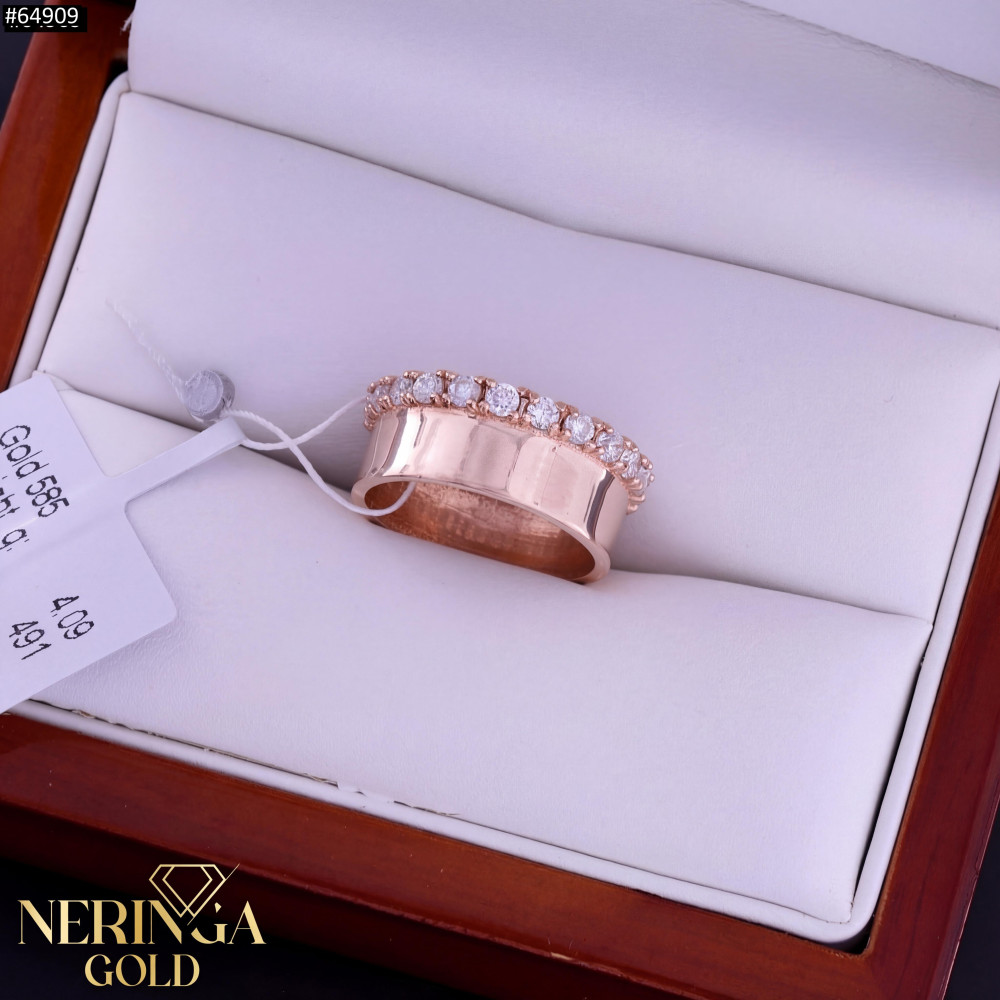 Rose gold women's ring #64909