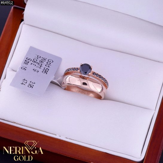 Rose gold women's ring #64912